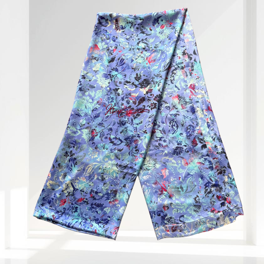 Aqua Blue Seamless Floral Jaiñsem