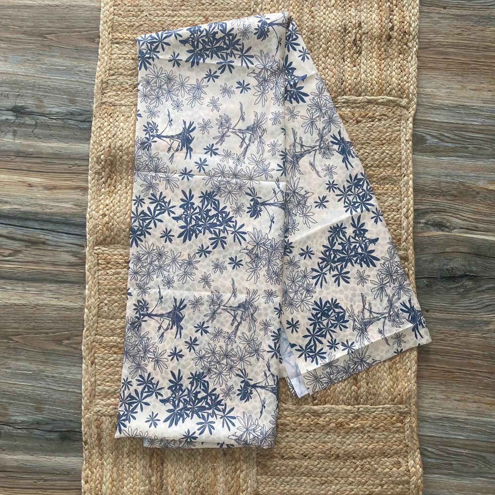 Blue Floral Jacquard Jaiñsem