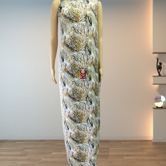 Brown Feather Print Jaiñsem