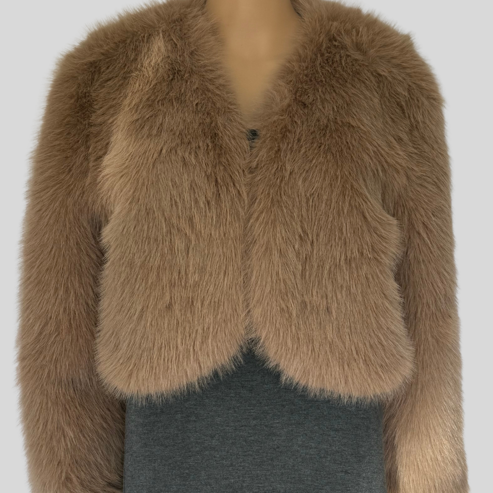Camel Beige Fur Coat