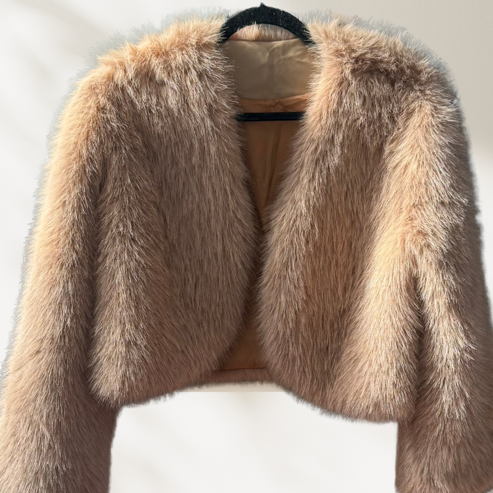 Camel Beige Fur Coat