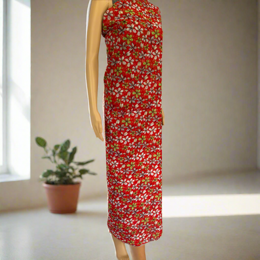 Crimson Green Flowers Jaiñsem