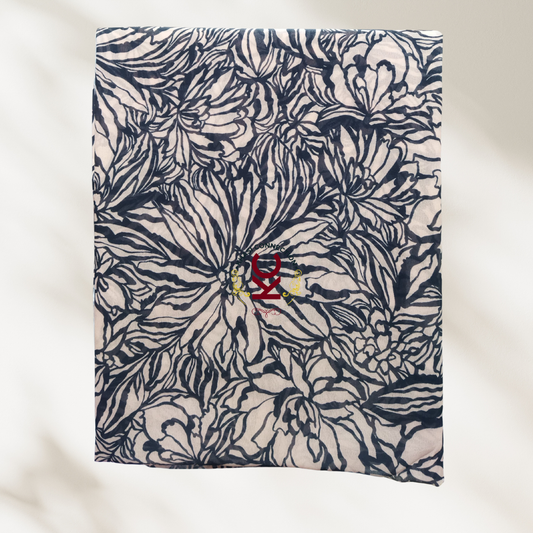 Dark Blue Seemless Brush Stroke Floral Jaiñsem