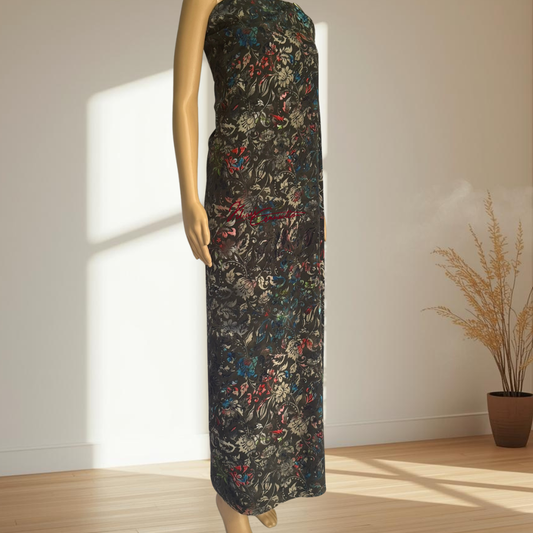 Dark Grey Floral Jaiñsem