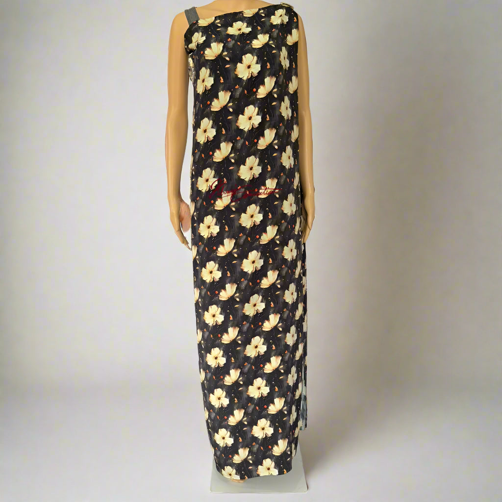 Gold Off-White Floral Jaiñsem