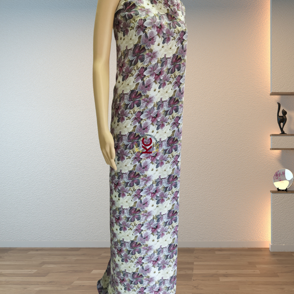 Seamless Purple Off-White Floral Jaiñsem
