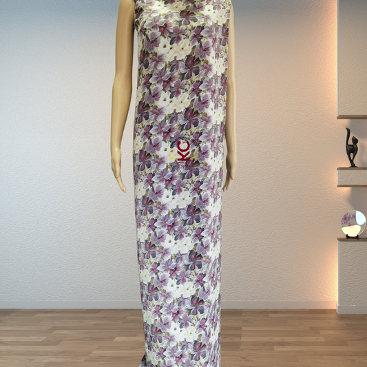 Seamless Purple Off-White Floral Jaiñsem