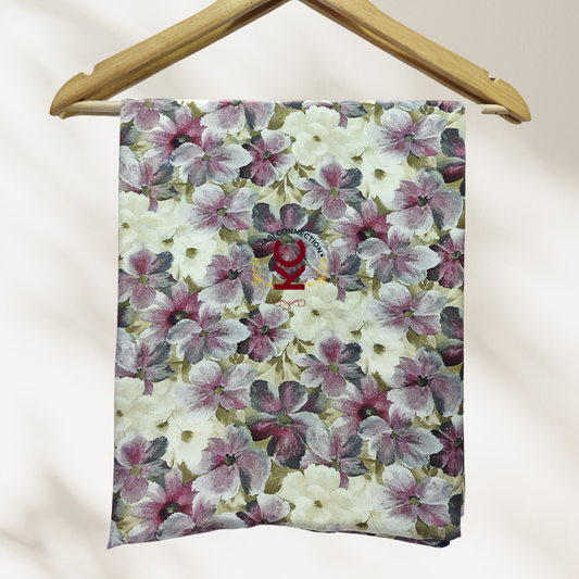 Seamless Purple Off-White Floral Jaiñsem