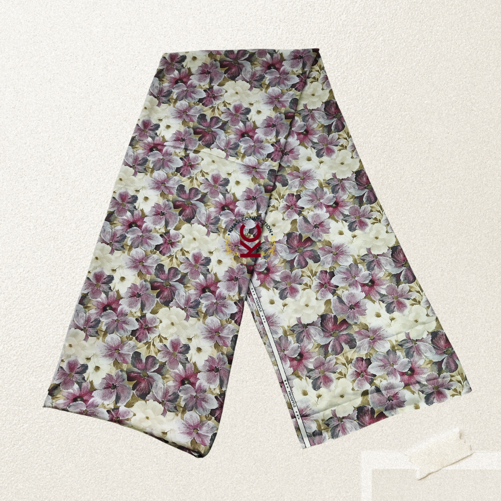 Seamless Purple Off-White Floral Jaiñsem
