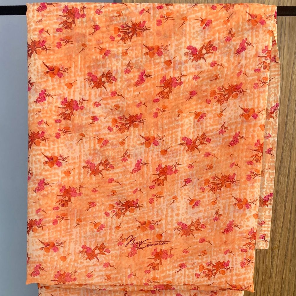 Orange Checks Floral Jaiñsem