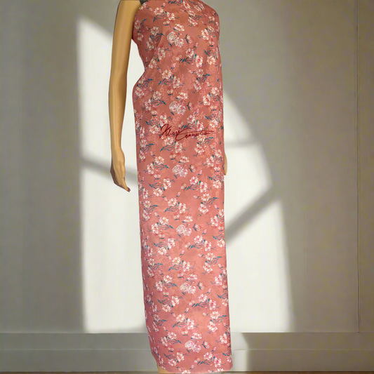 Peach Blue Leaves Flower Jaiñsem