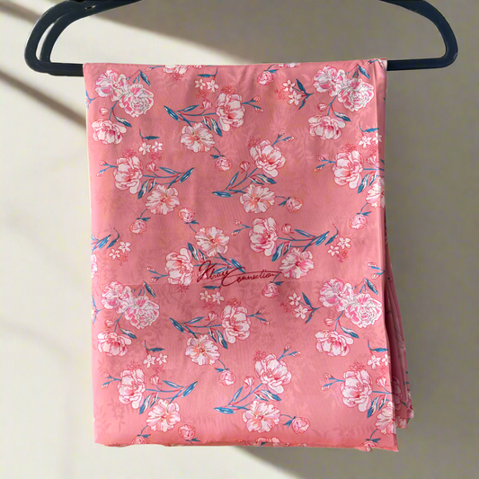 Peach Blue Leaves Flower Jaiñsem