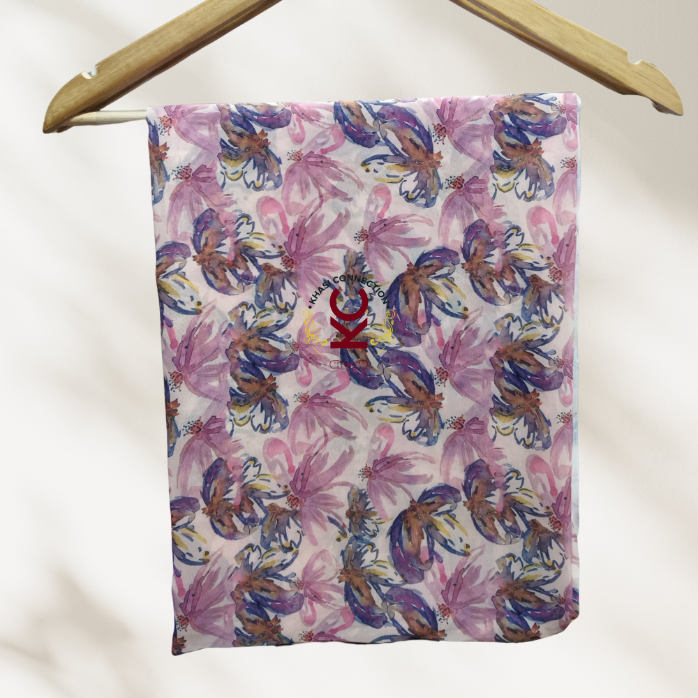 Pink Blue Seamless Floral Stroke Jaiñsem