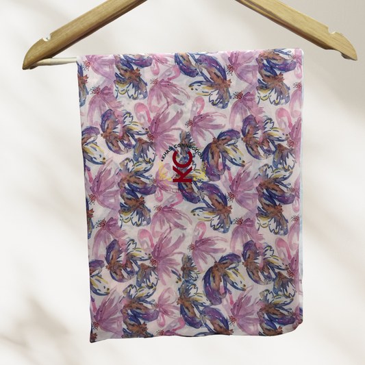 Pink Blue Seamless Floral Stroke Jaiñsem