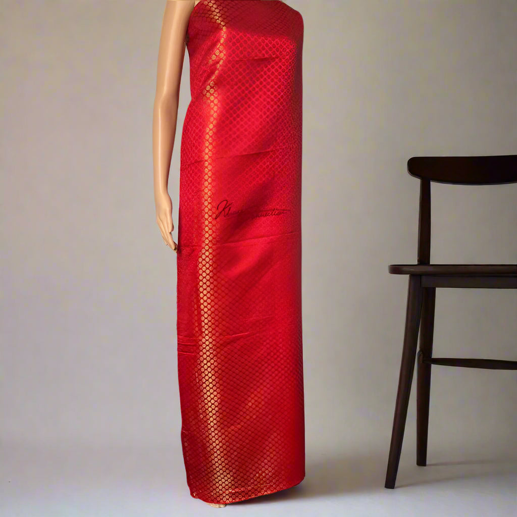 Red Fire Banarasi Silk Jainsem