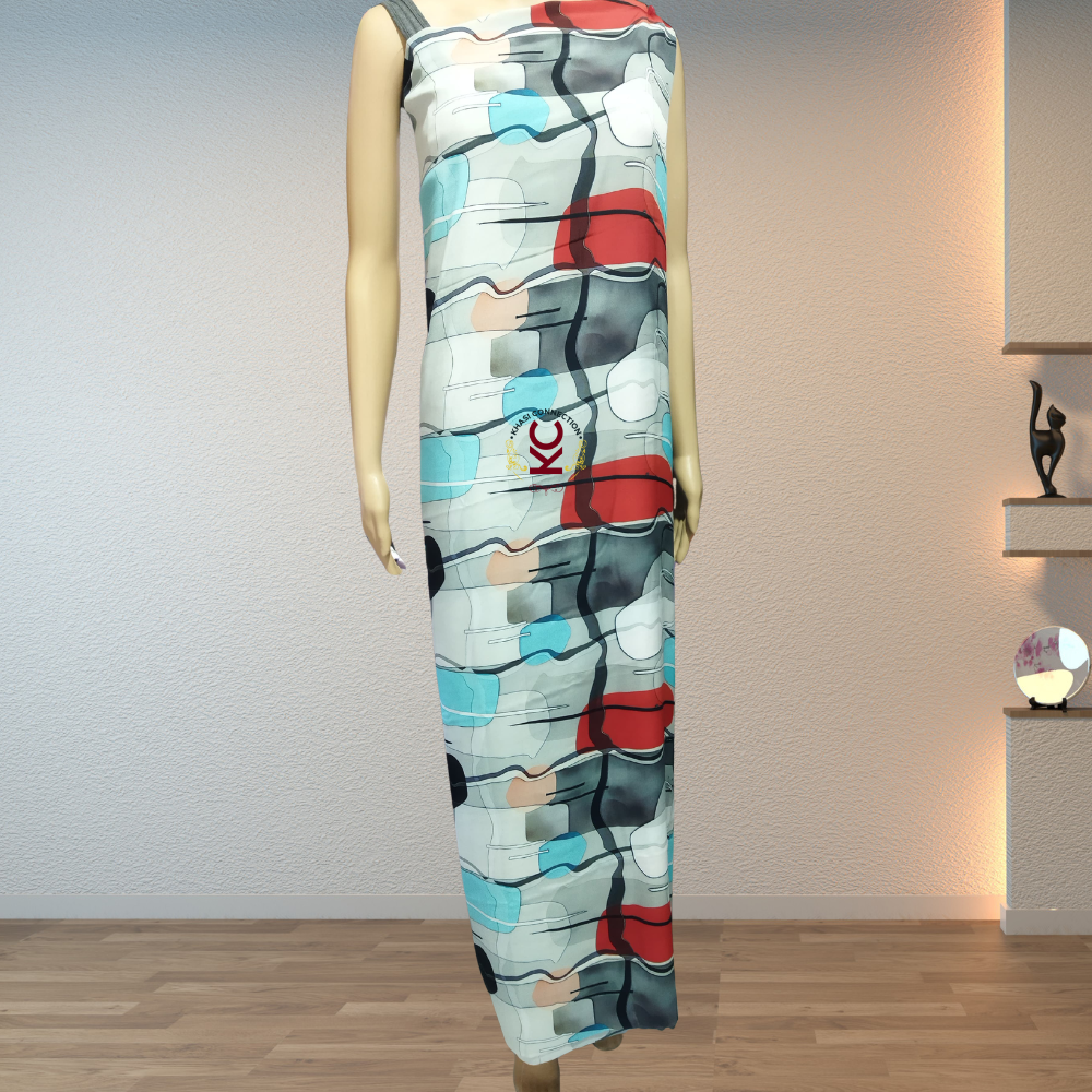 Turquoise Red Geometrical Jaiñsem