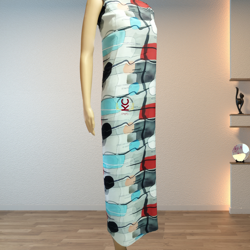 Turquoise Red Geometrical Jaiñsem