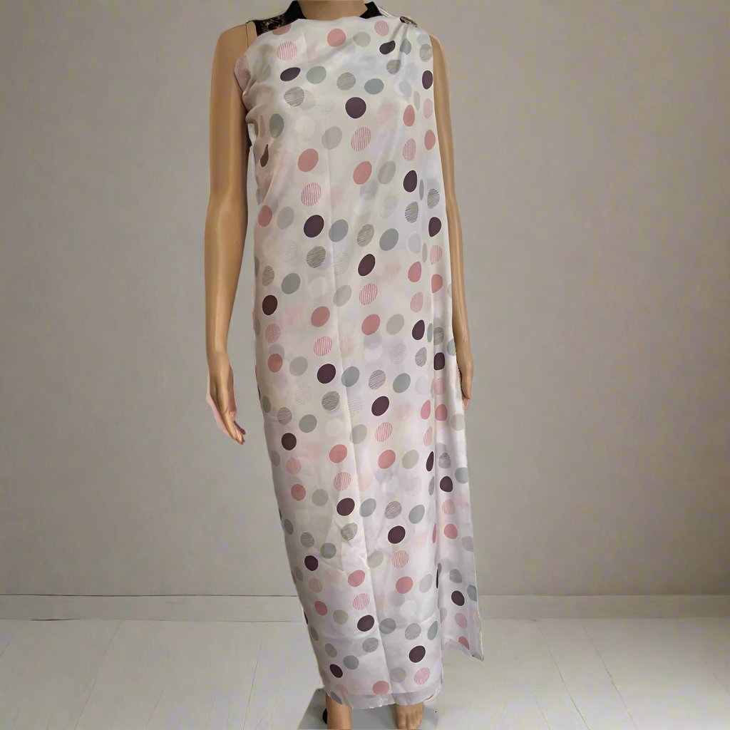 White Pink-Grey Polka Dot Jaiñsem