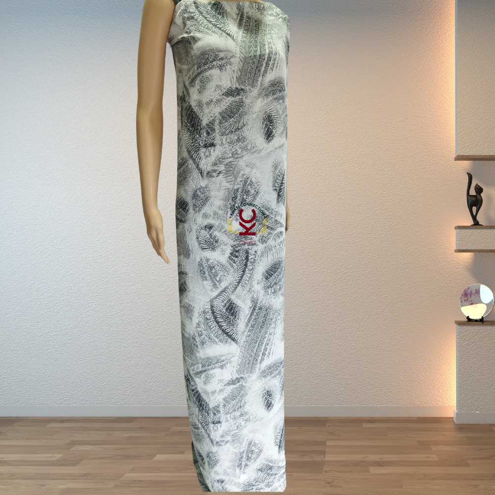 White Black Palm Leaves Print Jaiñsem
