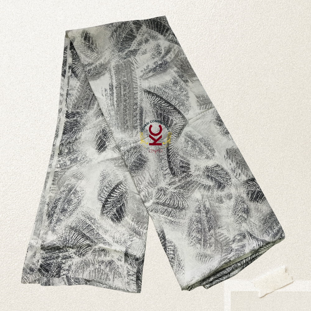 White Black Palm Leaves Print Jaiñsem